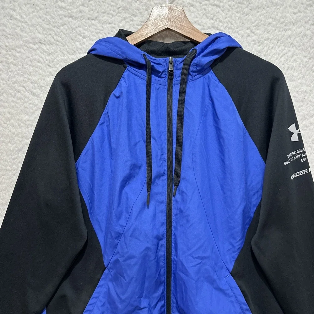 Under Armour Coldgear Storm Performance‎ Athlete Blue/Black Full Zip Jacket Sz M